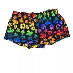 Disney Mickey Mouse RAINBOW Sleep Shorts Boxers Women's XS Black Vintage…